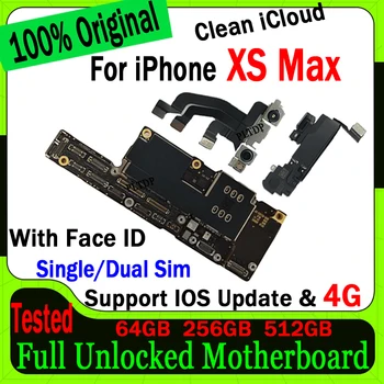 Tasuta Kohaletoimetamine IPhone XS MAX Emaplaadi 64GB 256GB 512 GB Emaplaadi Originaal Lukustamata Puhas ICloud Loogika Pardal Hea Töö