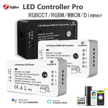 Zigbee3.0 LED Riba, Kontroller Pro RGBCCT / RGBW / WWCW / Dimmer Kontroller Reset Klahvi SmartThings Alexa Hääl RF Remote
