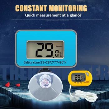 Kala Tank Termomeeter Elektrooniline LCD Digitaalne Akvaariumi Temperatuuri Mõõtmine Kala Tank Temp Arvesti Sisseehitatud Sukeldumise Termomeeter