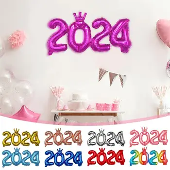 2024 Digital Õhupalli head Uut Aastat Banner Vanik 2024 Seina Taustal Eve Pool Kaunistused Jõulud Balloon Balloon Mer M4A4