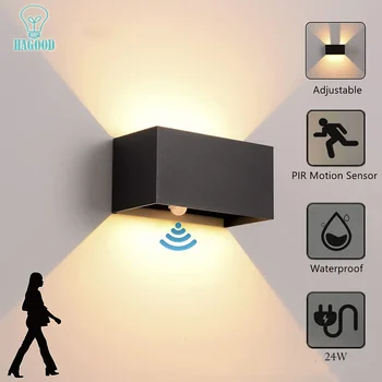 LED Seina Valgus Inimese Keha Motion Sensing IP65 Veekindel Väljas&Siseruumides Seina Lamp Aed põhjal Võistluskalendri Alumiinium AC90-260V