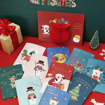 Kingitused 3D Pop-Up Abiellu Christmas Snowman Õnnistus Kaardid Jõulud Postkaart õnnitluskaardid Koos Ümbriku Täname Kaardid