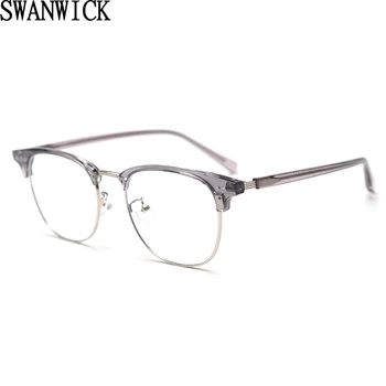 Swanwick suur raam prillid naistele TR90 square prillid meestele pool metallist must pruun selge objektiiv teenetemärgi unisex kingitus