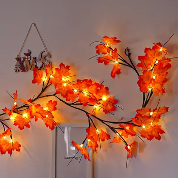 1,5 m Halloween Vaher Lehed LED Viinapuude Tuled okstega Kodu Decor, Rotangist Tuled Seina Magamistuba, elutuba Esteetiline