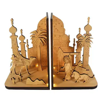 DIY Puidust 3D araabia Etnilise Stseeni Book Nook Riiul Kääbus Komplektid Raamaturiiul Bookend Decor Käsitsi valmistatud Kingitused