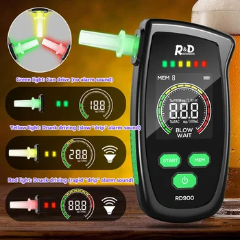 RD900 Alkoholi Tester, Laetav Digitaalse Breath Tester Alkometri Gaasi Alkohol Detector Isiklikuks & Kutsealaseks Kasutamiseks