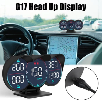 G17 HUD GPS Head-Up Display Spidomeeter Läbisõidumõõdik lubatud kiiruse ületamise Diagnotstic Kiirus Meeter Auto Vee-Õli Temp. Alarm Kõik Auto