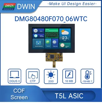 DWIN 7 Tolline 800*480 COF-Seeria Puutetundliku Ekraani TN TFT Smart HMI Ekraan Ühendada Arduino/STM/ESP32 odav Ja Lihtne Tootmine