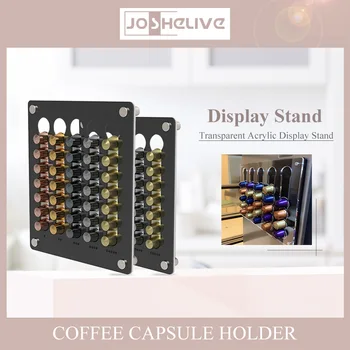 Kaunad Kohvi Kapslite Säilitamine Display Rack Seina külge kinnitatav Läbipaistev Kohvi Kapsel Omanik Coffeeware Nespresso Kapsel Omanik