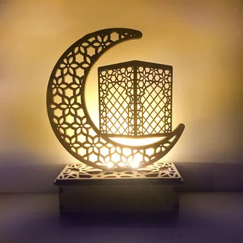 Eid Puidust Kaunistused 3d Öö Islami Moslemi Poole Ledeid Mubarak Kingitused Saab Diy Teenetemärgi Eid Al Ramadan Kareem Kingitused