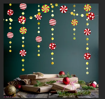 4M Jõulud Star Vibu Lumehelves Lollipop Banner Sünnipäeva, Pulmapidu, mis Rippus Ornament Kooli Akna Puhkuse Korral Kaunistamiseks