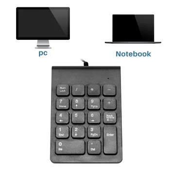 Mini USB Juhtmega Numbriline Klaviatuur Numpad 18 Võtmed Digitaalne Klaviatuur Raamatupidamise Teller Sülearvuti Windows Android Sülearvuti Tabletid TK