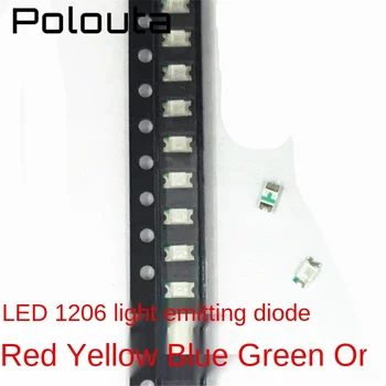 Polouta 50tk SMD LED Emitting Diode Lamp Chip Valge Punane Roheline Sinine Kollane Oranž Roosa Valgus Helmed Esile SMD Dioodi Lamp Kiip