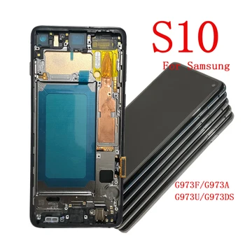 LCD-Ekraaniga Samsung Galaxy S10 Puutetundlik Osad S10 Ekraan TFT Ekraan koos Raami Samsung S10 G973F G973A G973U G973DS