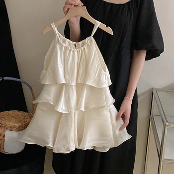 Suvel Tüdrukud Dress Tahke Varrukateta Printsess Kleidid, 2023 Uute Laste Kostüümid Lapsed Vestidos Magusad Tüdrukud Kook Kleit