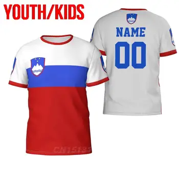 Noored Lapsed Custom Nimi Number Sloveenia Riigi Lipu all, 3D T-särgid, Riided, T-särk Poiss, Tüdruk, Tees Tops Sünnipäeva Kingitus USA Suurus