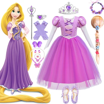 UUS Tangled Rapunzel Tüdrukute Kleit Haldjas Lapsed Cosplay Disney Princess Sofia Jõulud Kostüüm Karnevali Pidu Laste Riided
