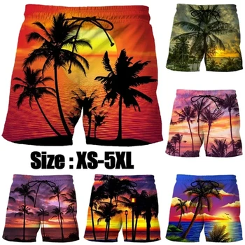 Hawaii Kookospähkli Puu lühikesed Püksid Püksid Meestele 3D Trükitud Ujumistrikoo homme 2023 Suvel Ujuda Reisikohvrid Beach lühikesed Püksid homme Sport Jõusaal Jää lühikesed Püksid