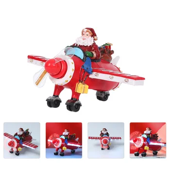 Sära Lennuk Santa Claus Tabletop jõulukaunistused Vaik Desktop Kaunistavad Kerge
