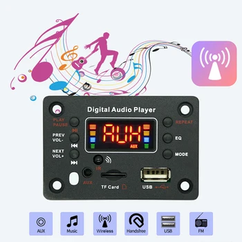 Juhtmeta BT 5.0 12V MP3, WMA Heli Dekodeerimine Moodul koos Puldi Tugi TF USB-AUX-FM-Raadio-Auto