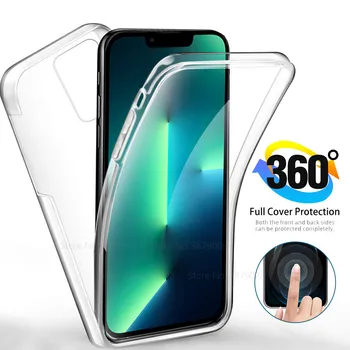 iphone13promax Juhtudel 360 Double Silikoonist Case For Iphone 13 Pro Max ifone 13pro 13mini iphone13 mini PC+TPU kogu Keha Katab 2021