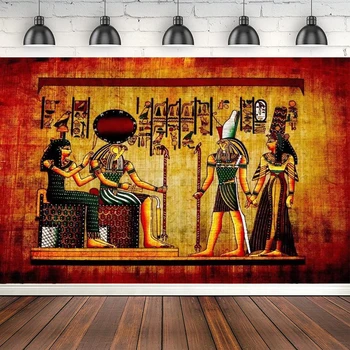 Vana-Egiptuse Vaaraode Fotograafia Taustaks Värvimine Vana-Egiptuse Pärgament Hieroglyphic Jumalad Taustaga Isik Täiskasvanute Portreed