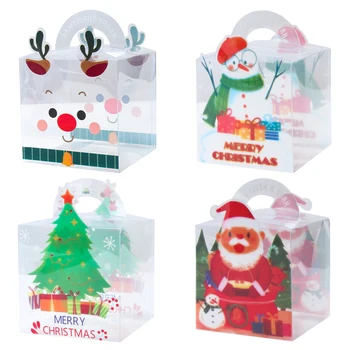 Jõulud Läbipaistev Candy Box Merry Christmas Decoration Kodu 2023 Xmas Kingitused Uusaasta Navidad Cristmas Pakendamise Kotid