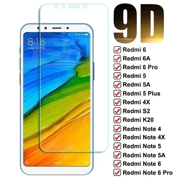 9D Kaitse Klaas Xiaomi Redmi 5 Pluss 6 6A 5A 4X S2 Karastatud Screen Protector Redmi Lisa 4 4X 5 5A 6 Pro turvaklaas Film