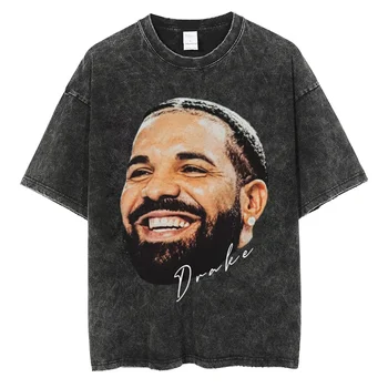 Hip-Hop Räppar Drake Graafiline T-Särk Meeste Vintage Liiga Puuvillased Lühikesed Varrukad Streetwear Vabaaja Grunge Drake Unisex T-särk