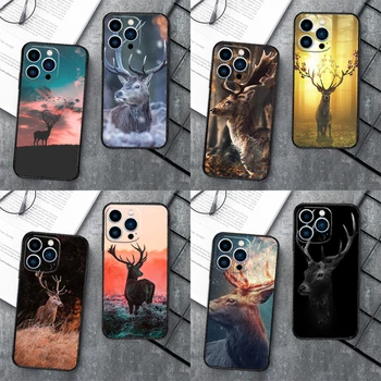 Hirv Telefon Case For iPhone 15 11 12 14 Pro Max XR, XS Max X 7 8 Plus 13 14 Pro Pehmest Silikoonist Kate Tagasi