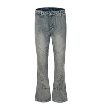 Tere Street Vintage Blue Jeans Püksid Multi Taskud Segast Streetwear Denim Püksid Meestele