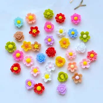 100tk Uus Vaik Armas Segatud Mini Flower Maniküür Korter Tagasi Scrapbooking Juuksed Vibu Center Kaunistustest DIY Tarvikud