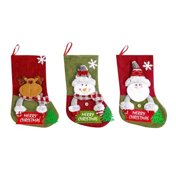 Snowman Christmas Sokid Jõulukaunistused Puu Ripats Põder Jõulud Ladustamine Uus Aasta Jõuluvana Xmas Kingitus Kott Kodu