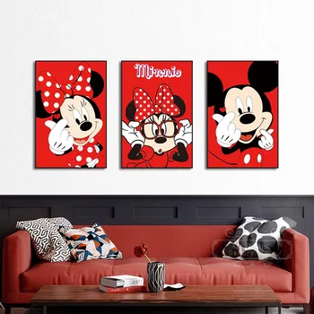 Disney Miki-Minni Hiirt, Lõuend Maali Cartoon Plakatid Ja Pildid Cuadros Seina Art Pilt Kids Room Decor Plakat