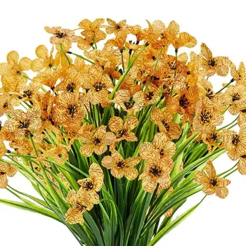 8 Kimbud Tehislilled Väljas Võltsitud Lilled Faux Plastikust Taimede Aed Kodu Pulm Talumaja Decor