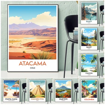 Atacama,Vancouver,Banff,Colombia Reisi Plakat Ja Print-Ameerika Linna Minimalistlik Reisi Seina Art Sisekujunduses Raamimata