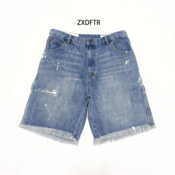 ZXDFTR GD Kevad-Suvine Meeste parima Kvaliteediga Värvi High Street Vintage Denim lühikesed Püksid