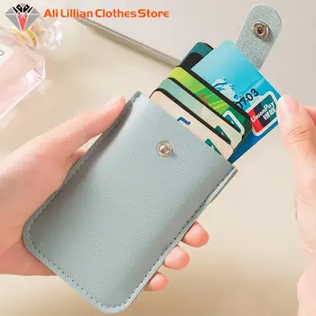 Nahast ID-Kaardi Hoidik, Mini Slim Portable Tõmbas Meeste Krediitkaardi Rahakott Värviga 5Card Raha, Rahakott Naistele Korraldaja Käekott