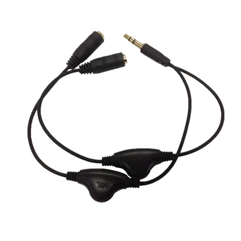 3,5 mm 1 2 paarid audio line Earbud Peakomplekti, Kõrvaklapid Kõrvaklapp Splitter Sõltumatu Helitugevuse reguleerimine