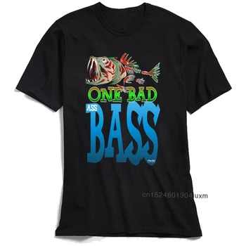 Meeste T-Särk Üks Bad Ass Bass TShirt Poisid Hip-Hop T-särk, Krae ümber Kõik Puuvillased Topid Kala Tees Kirjas Trükkima Clothing Brand New