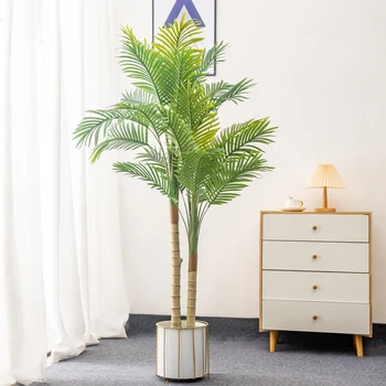 160cm Troopiline Taim Suurte Kunstlike Palm Tree Pottidesse Võltsitud Kookospähkli Puu Poti Põranda Monstera Lehed Kodu Aias Tuba Decor