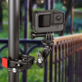 360° Alumiinium Super Clip Magic Arm Klamber GoPro Mobiilne Telefon Action Kaamera Jalgrattasõit Mootorratta LED-Tulede DSLR Kaamera