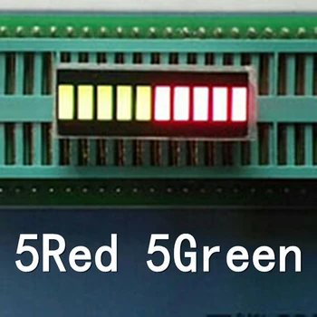 20PCS 10 grid Bi-color digitaalse toru tuli baari, 5 punane-5 roheline LED digital light bar 10 segmendi LED riba led-ekraan