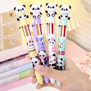 6 Värvi Pastapliiats Cartoon Panda 0,5 mm Värviline Tint Geeli Pliiats Kawaii Allkiri Pliiatsid Kooli kontoritarbed Õpilane Kirjatarvete