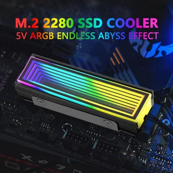 5V ARGB Sünkroonida Arvuti 2280 SSD M2 Radiaator PC-RGB M. 2 Nvme Külmik Heatsink Lõputu Kuristik Mõju
