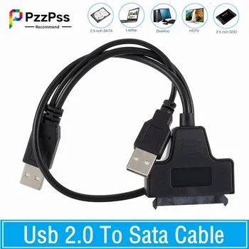 PzzPss Usb Sata USB 2.0 2,5 Inch HDD 7+15Pin SATA Kõvaketta Kaabli Adapter USB 2.0 Toide SSD&HDD Adapter