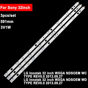 3tk/set 32WC LED Backlight TV Remont, Osad Sony 32inch 591mm 8led 3V 32R435B 32R410B KDL-32R413B KDL-32R430B KDL-32R430B