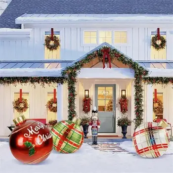 Outdoor Jõulud PVC täispuhutavad Kaunistatud Palli Hiiglane suured Suured Pallid Xmas Tree Kaunistused Mänguasi, Pall Ilma Valgus