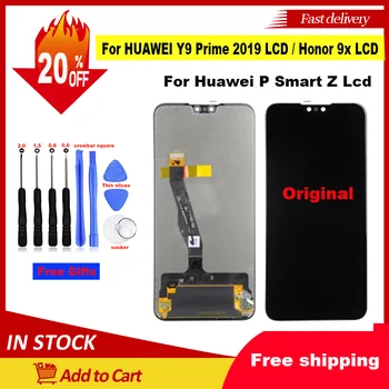 100% Originaal 6.5' LCD Huawei Y9 Peaminister 2019 LCD Ekraan Puutetundlik Digitizer Assamblee Huawei P Smart Z Lcd-Tööriistad