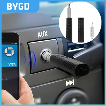 BYGD Traadita Bluetooth-5.0-Vastuvõtja, Saatja, Adapter, 3,5 mm Pistik Auto Muusika, Audio Aux A2dp Kõrvaklappide Vastuvõtja Handsfree